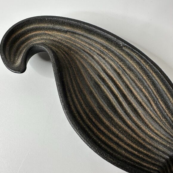 Cast Iron Mustache Trinket Dish 12x3" Whimsical Catchall Coins Keys Jewelry Tray - Picture 7 of 13